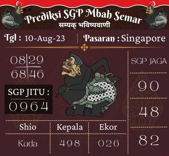 Prediksi SGP Mbah Semar Hari Ini 10 Agustus 2023